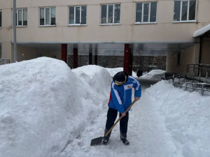 Студенты Щелковского колледжа против снежной стихии